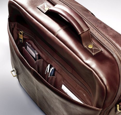 Samsonite Leather Messenger under flap