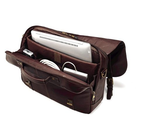 Samsonite Leather Messenger open