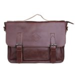 Zebella vintage leather briefcase dark brown
